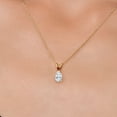 thumbnail image 3 of Gem Stone King 14K Yellow Gold White Moissanite and Red Garnet Pendant Necklace for Women | 1.04 Cttw | Gemstone Birthstone | Pear Shape 8X5MM | With 18 inch Chain, 3 of 7