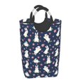 thumbnail image 2 of KLL Rabbit And Flower Laundry Hamper,Large Canvas Fabric Lightweight Storage Basket Toy Organizer Dirty Clothes Collapsible Waterproof, 2 of 6