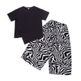 thumbnail image 3 of YuYuBao Toddler Girls Outfits Sets Summer Loose Tshirts With Flowy Wide Leg Pants Trendy Sleeve Toddler To Teen Clothes For Daily Wear School Outdoor, 12-13 Years, 3 of 9