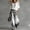 White, variant on Morttic Women's Solid Color Batwing Sleeve Top & Gradient Leopard Print Wide Leg Pants Set Casual Summer Outfit White,S