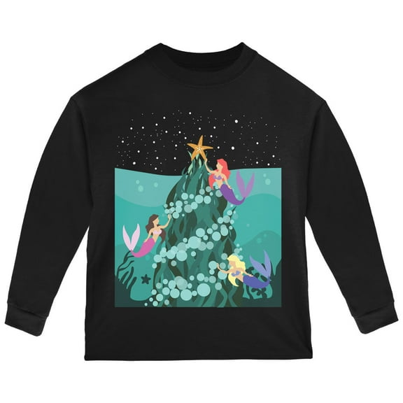 Old Glory Toddler Mermaid Christmas Tree Long Sleeve T Shirt
