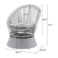 thumbnail image 2 of Modern Swivel Wicker Lounge Chair with Rattan Iron Frame Round Design for Living Room Patio Balcony, 2 of 12