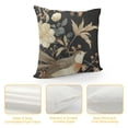thumbnail image 4 of SHANXI Vintage Floral Pillow Covers  Retro Style Black Flower and Bird Decorative Throw Pillows Chinoiserie Pillowcases Rustic Farmhouse  Linen Cushion Covers for Couch Home Decor 12x12in, 4 of 5