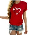 thumbnail image 2 of Cadeaux de la Saint-Valentin T-shirt à Manches Courtes Col Rond Imprimé Mode pour Femmes Blouse Ample, 2 of 6