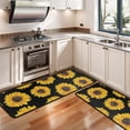 thumbnail image 3 of Kitchen Rugs Sets Of 2,Black Yellow Sunflower Pattern Anti Fatigue Kitchen Mat Rugs Non Slip Washable,Decorative Kitchen Floor Mats for Kitchen,Sink,Laundry,17"x47"+17"x47", 3 of 5