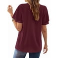 thumbnail image 5 of UVN V Neck Shirts for women Summer Lace Butterfly Sleeve Blouses Ladies Casual Flowy Crochet Tops, 5 of 9