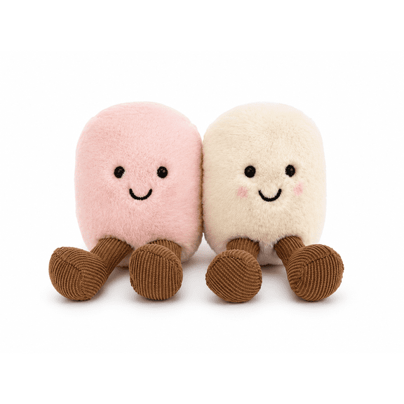 Jellycat Amuseables Pink and White Marshmallows Stuffed Toy, 3.5 inches | Food Plush | Fun Gift Idea