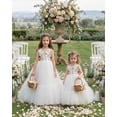 thumbnail image 5 of 2Bunnies Girls' 3T-10yr Wildflower Embroidered Top Tulle Maxi Flower Girl Dress, 5 of 7