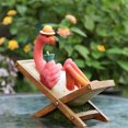 thumbnail image 1 of Estatua de jardín de flamencos perezosos, para exteriores, esculturas de resina, manualidades, arte moderno, Animal en miniatura para patio, Pantalones blancos BLESIY Estatua de conejito, 1 of 7
