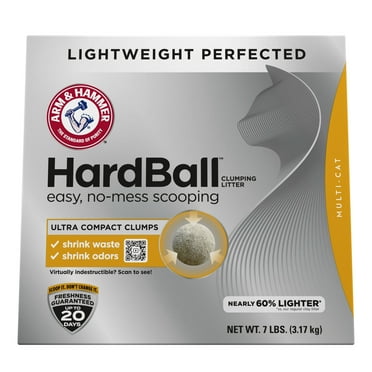ARM & HAMMER Hardball Lightweight Cat Litter, Multi-Cat Clumping Litter, No-Mess Scooping, 7 lb