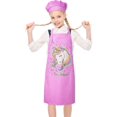 thumbnail image 1 of Ensemble de Chapeaux de Chef de Tablier de Licorne pour les Filles avec Sangle de Cou Réglable et Poches, 1 of 6
