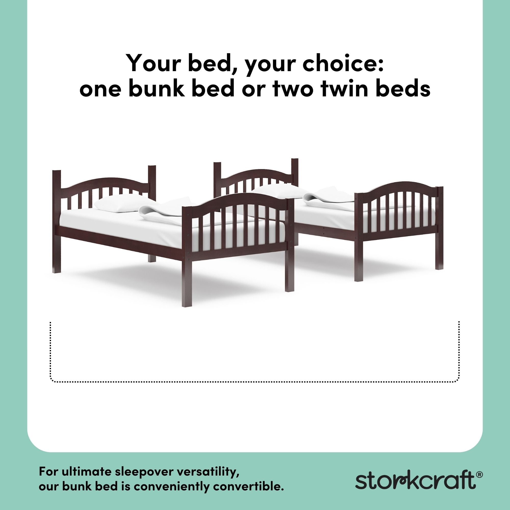 Storkcraft Long Horn Solid Hardwood Twin Bunk Bed