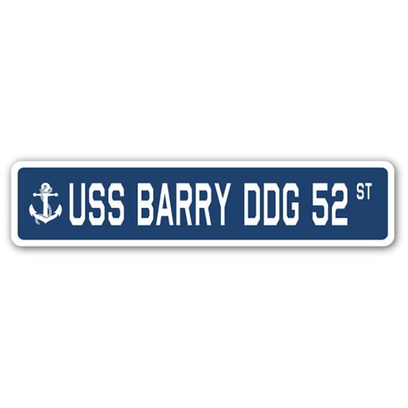 SignMission SSN-836-Barry Ddg 52 USS Barry DDG 52 Street Sign - US Navy Ship Veteran Sailor Gift