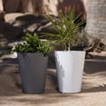 thumbnail image 6 of Bloem Tall Finley Tapered Round Planter: 14" - Casper White - Matte Textured Finish, 100% Recycled Plastic Pot, For Indoor and Outdoor Use, Gardening, 4 Gallon Capacity, 6 of 6