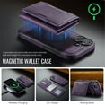 thumbnail image 4 of Case For IPhone 16 6.1" RFID Blocking Protective Purse Case With Magsafe 7-card Slots Kickstand 2 In 1 Detachabl Flip Shockproof Protective Leather Cover,Purple,For iPhone 16, 4 of 7