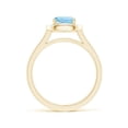 thumbnail image 2 of ANGARA Natural Classic Cushion Aquamarine Ring with Diamond Halo in 14K Yellow Gold for Women (Size-6mm) | March Birthstone, Birthday, Anniversary, Jewelry Gift for Women | Natural Aquamarine Ring, 2 of 8