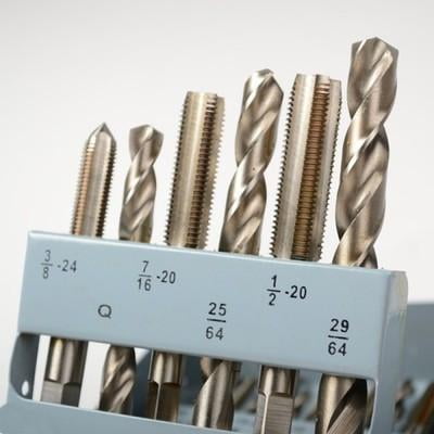 

18 Piece Standard Size Steel Tap Drill Bit & and Die Tool Drilling Set Kit