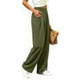 thumbnail image 5 of Zeliretfy Women's Pants Straight Leg Elastic Waist Sweatpants Waist Pockets Loose Casual Jogger Pants, 5 of 8