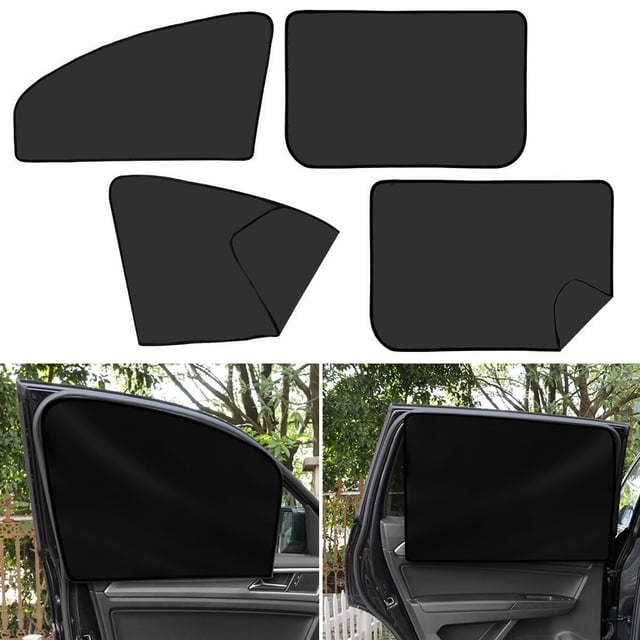 4 Uds. Parasoles Magnéticos para Ventana Lateral de Coche, IC ICLOVER Parasoles para Ventanas Delanteras y Traseras, Cortinas de Privacidad, Protector Solar para Ventana de Coche para Bebé, Protección Solar 100%
