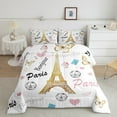 thumbnail image 2 of jejeloiu Eiffel Tower King Size Comforter Sets,Romance Theme Bedding Comforter Set,Butterfly Dessert Heart Bedding Set For Child,Ultra Soft Room Decorative,3-Piece, 2 of 8