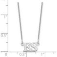 thumbnail image 3 of 14K White Gold Small Initial Necklace Made In United States xna654w, 3 of 5