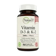 Nature's Potent™ -  Vitamin D-3 & K-2 2000 IU/75 mcg, Chewable Tablets