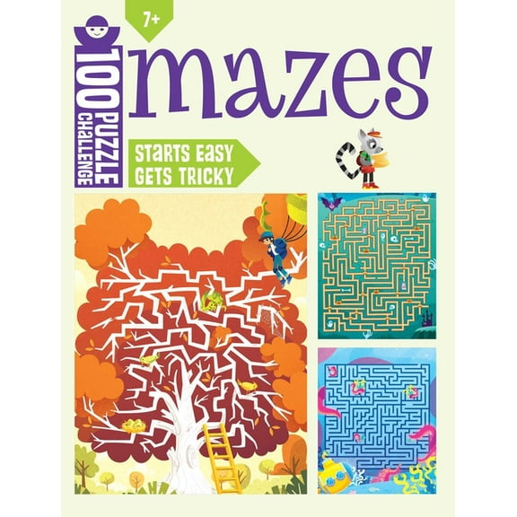 100 Puzzle Challenge: Mazes, (Paperback)