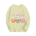 thumbnail image 2 of Lilgiuy Easter Bunny Shirt for Toddler Girls Boys Eggs Cute Rabbit Long Sleeve Round Neck Pullover Lightweight T-Shirts Kids Spring Tees for Egg Hunts and Easter Festivitie (Beige,14-15 Years), 2 of 5