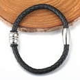 thumbnail image 4 of Hermah 6mm Mens Leather Bracelet Bead Charm Braided Rope Chain, 4 of 5