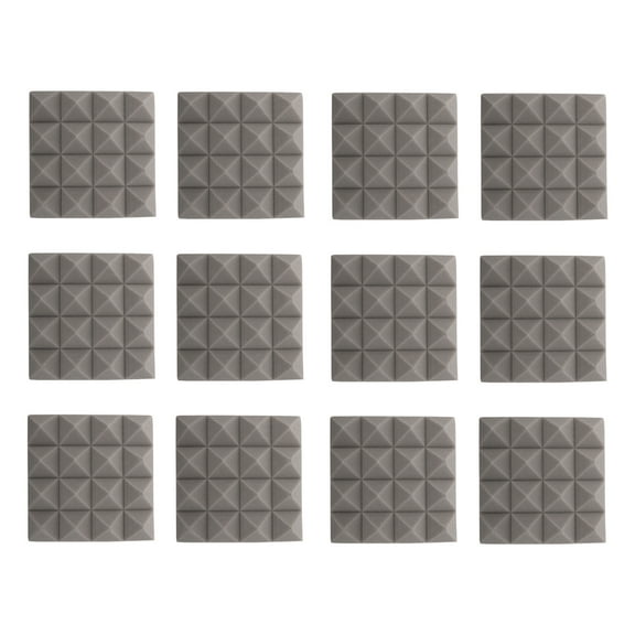 unbranded  22 Pcs Sound-absorbing Board Acoustic Cushion Carpet Tape Drum Rug Grey