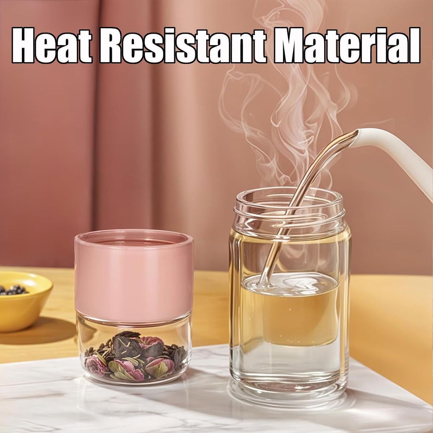 Tryteava Glass Infuser, Teava 3-in-1 Smart Tea Infuser, Try Teava Leak-proof Tea Infusers with Filter & Lid, Double Layer Portable Teas Water Separation Infusible Teas Cup Mug (Green, 280ml)