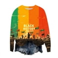 thumbnail image 3 of Womens Sweatshirts Black History Month Shirt for Women Long Sleeve Loose Pullover Tops Graphic Shirts Holiday Outfits, Orange, M, 3 of 4