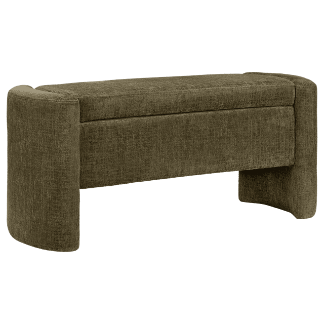 Bouclair Khaki Green Ottoman with Storage