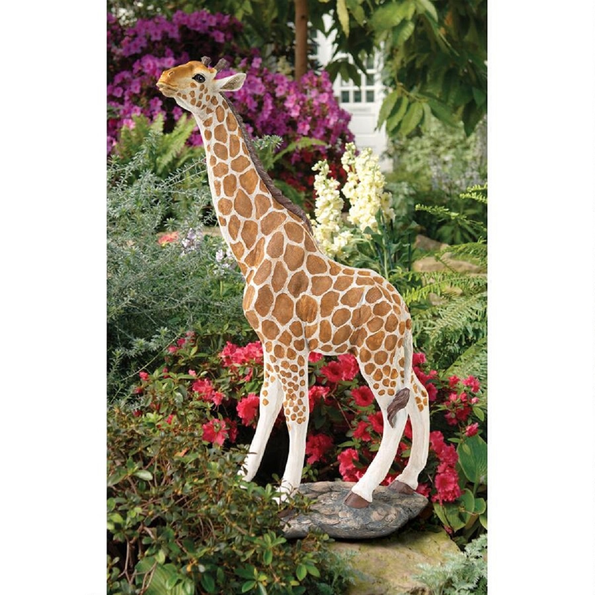 36" Realistic Giraffe Hand Painted Outdoor Garden Statue