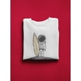 thumbnail image 3 of Astronaut Surfer With A Board Sweatshirt Men -Image by Shutterstock, Male Medium, 3 of 4
