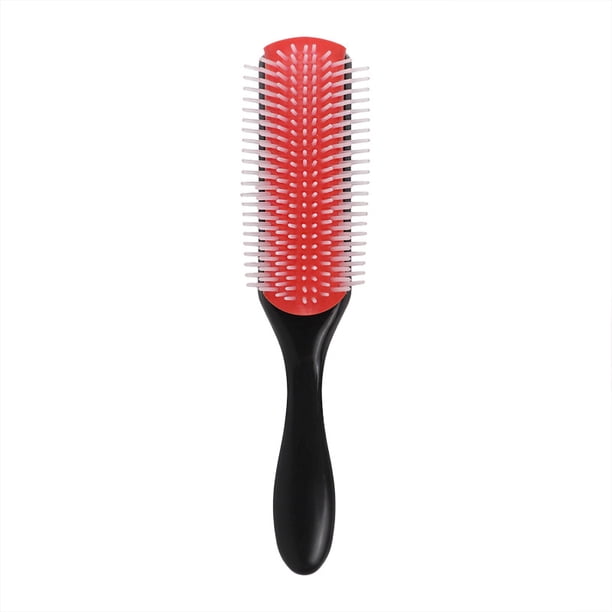 Cepillo para peinar el cabello de 9 filas, cepillo acolchado, cerdas de nailon con almohadilla de goma antiestática, herramientas para peinar el cabello para secar, desenredar y dar volumen