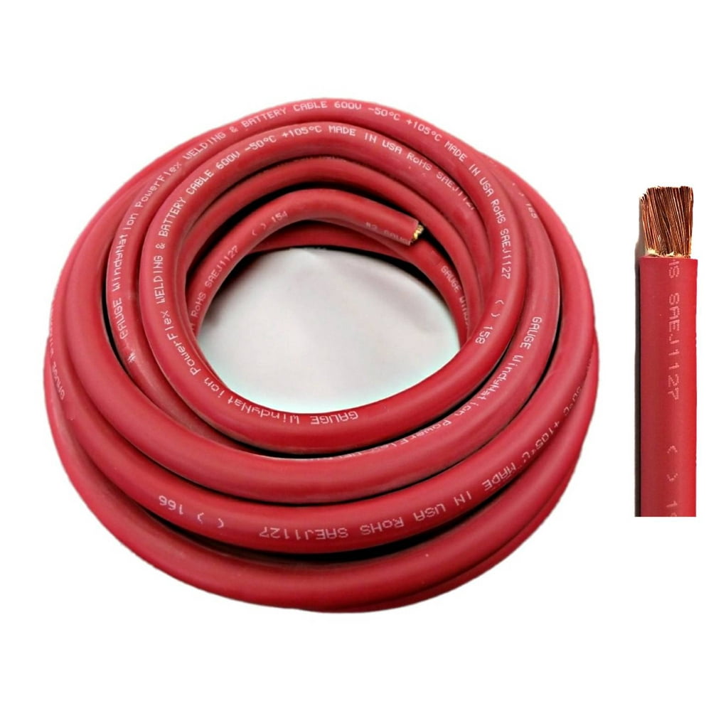 4 Gauge 10 Feet Red Pure Copper Flexible Welding Cable Wire Walmart