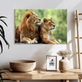 thumbnail image 3 of Elephant Stock Lion Couple Wall Art - Horizontal Canvas Wall Art - Living Room Wall Decor - Animal Canvas - Brown And Gray Decor - 24" x 16", 3 of 8