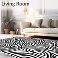 thumbnail image 2 of ODIKA 4'x6' Machine Washable Non-Slip Area Rug, Monochrome Ethereal Phantom with Dynamic Tie Dye Swirls High Traffic Rug, Black, 474056, 2 of 7