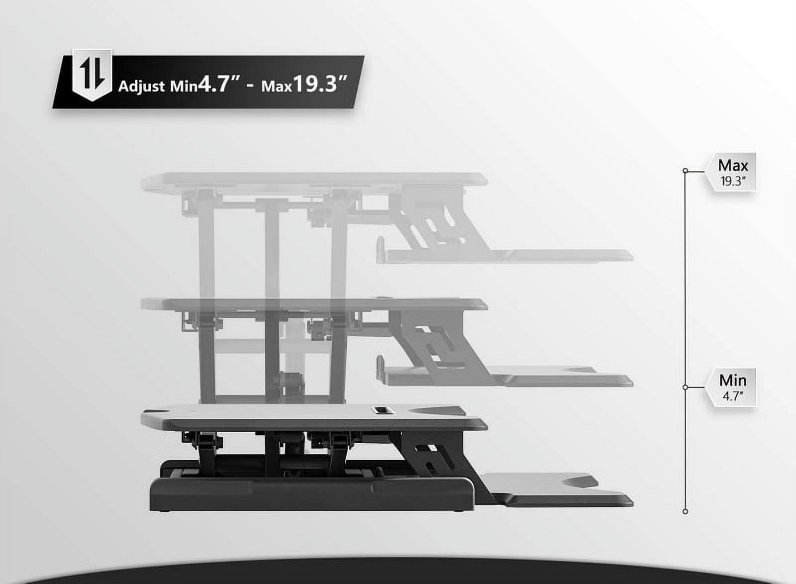 FEZIBO SB01B 37" Standing Desk with Height Adjustable Up to 19" Desk Riser LM08