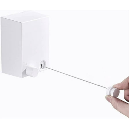 

Retractable Clothesline，Indoor Clothesline for Drying Clothes-Wall-Mounted Stainless Steel self-Adhesive and Wall-Mounted Laundry Rope (13.8 feet) White