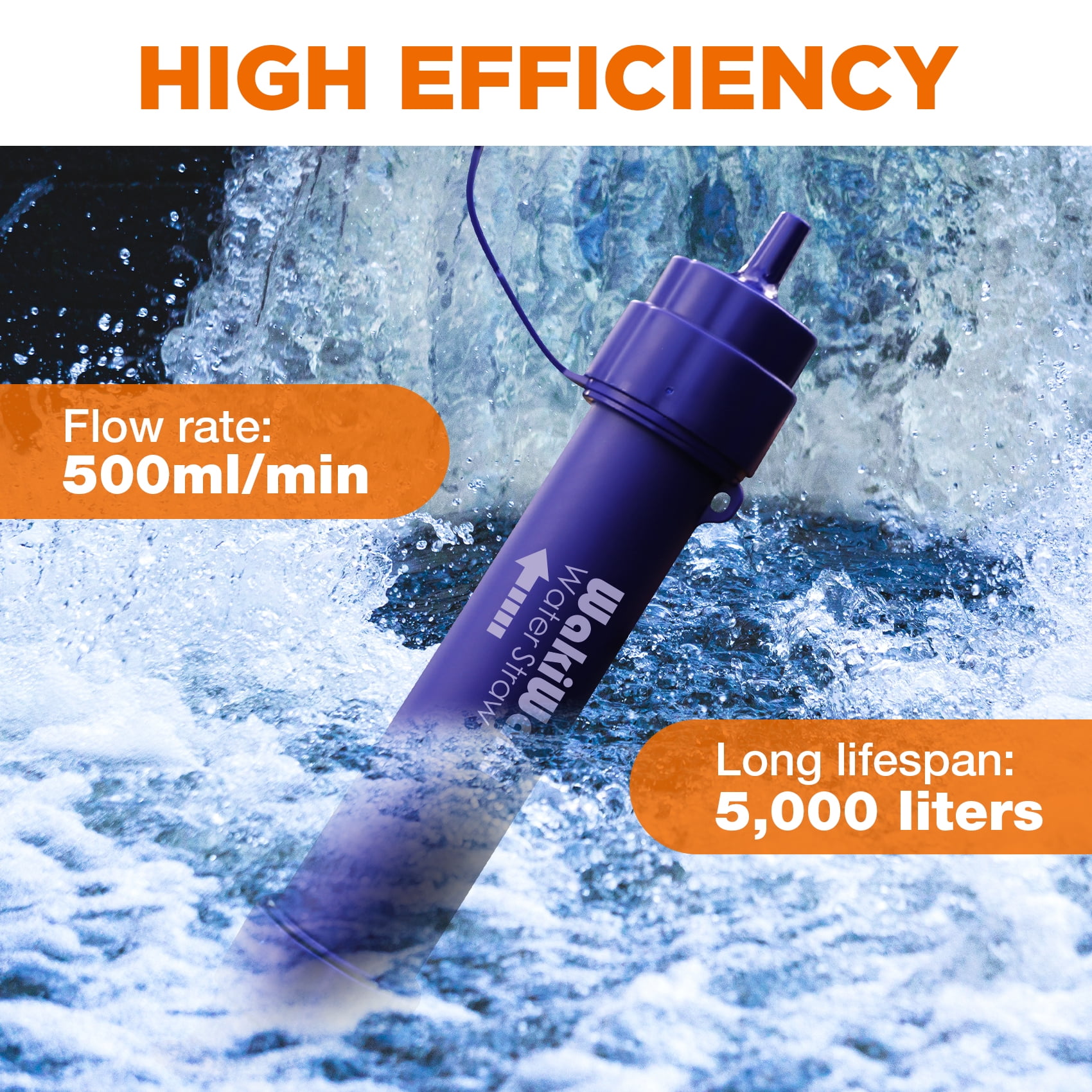 Membrane Solutions WS02 Personal Water Filter For Survival Emergency Use