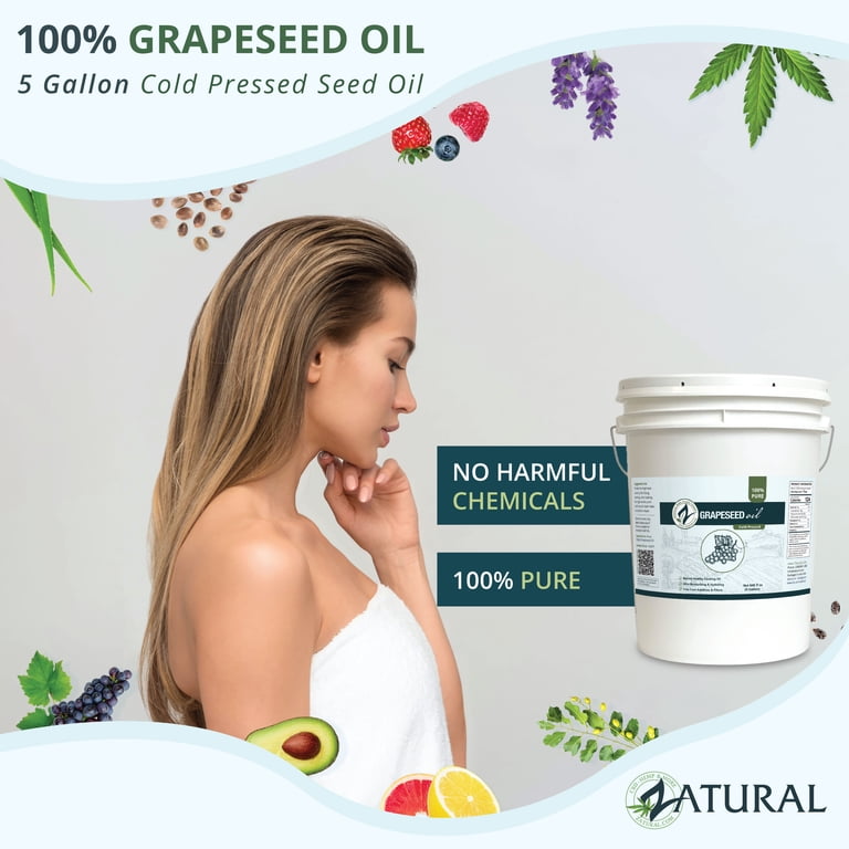 Grape Seed Oil-Cold Pressed, Virgin, Undiluted, 100% Pure Grape