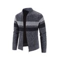 thumbnail image 4 of Fesfesfes Mens Sweater Winter Turtleneck Zipper Jacket Long Sleeve Stripe Knitted Sweater Top Outwear Coat Clearance, 4 of 4