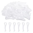 thumbnail image 1 of Unique Bargains Lot de 100 Pinces Crocodiles en Plastique Durable, 1,54 Pieds Pinces à Chemise en Forme de U Blanches Pinces à Linge, 1 of 5