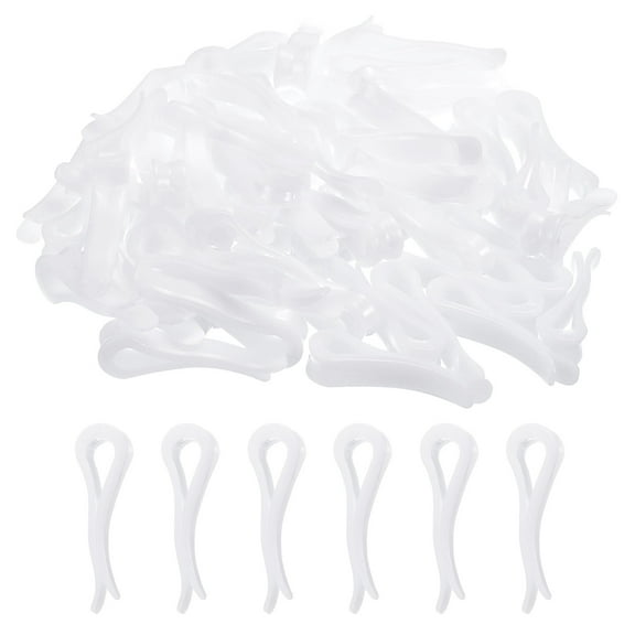 100Pack Durable Plastic Alligator Clips, 1.54" White U Shape Shirt Clip Clothespins