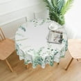 thumbnail image 5 of Spring Leaf Tablecloth 60Inch Round Watercolor Sage Green Eucalyptus Leaves Floral Print Table Cloth Cover Reusable Heat Resistance for Kitchen Dining Indoor Outdoor Decor, 5 of 6