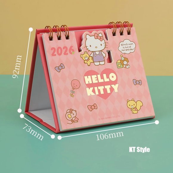 2026 New Comic Calendar - Cute Kuromi Cartoon Cinnamoroll Graffiti Desk Calendar For Office & New Year Gift