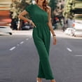 thumbnail image 1 of ICHUANYI Liquidación Mujer Primavera Verano Color Sólido Bolsillo Cintura Elástica Un Hombro Manga Corta Mono ICHUANYI WER202308232978, 1 of 6
