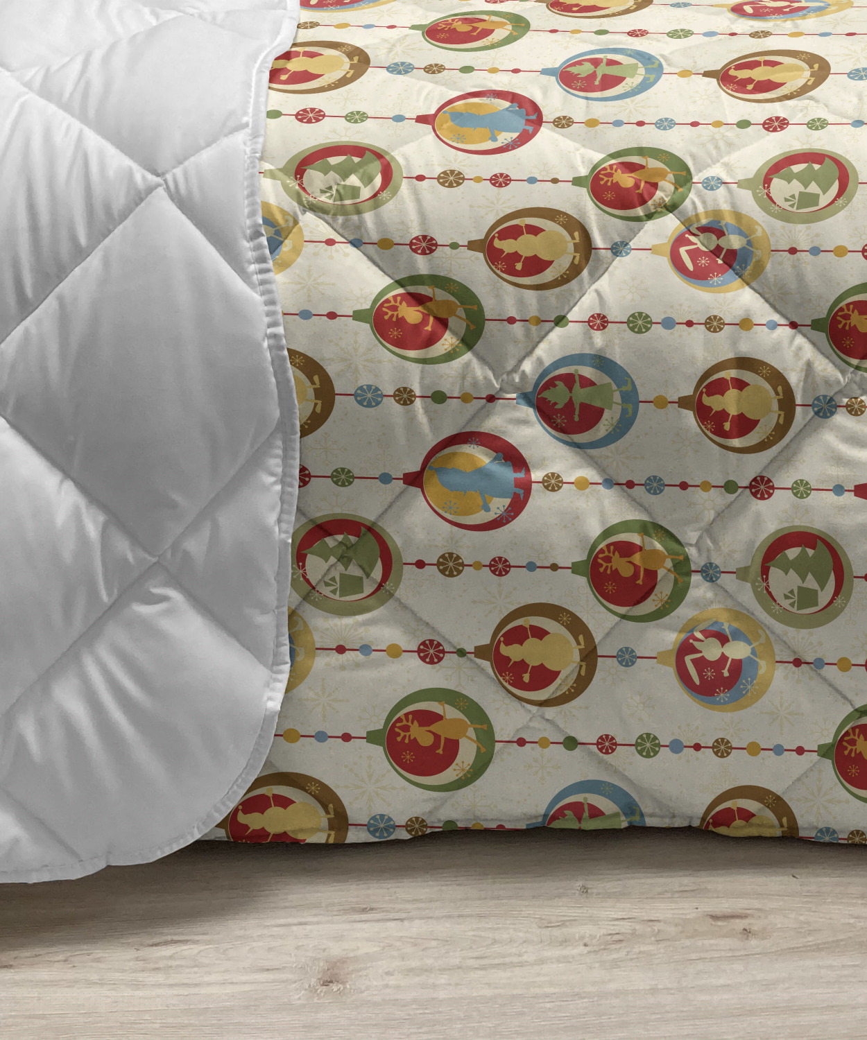 thumbnail image 3 of Christmas Down Alternative Comforter, Traditional Sweets of Xmas Party Gingerbread Cookies Lollipop Candies with Socks, Microfiber Quilt for All Season, 5 Sizes, Multicolor, by Ambesonne, 3 of 3